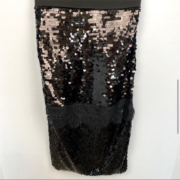NWT! BCBG MAXAZARIA REYNA SEQUINS AND LACE BLACK DRESS - Picture 10 of 11
